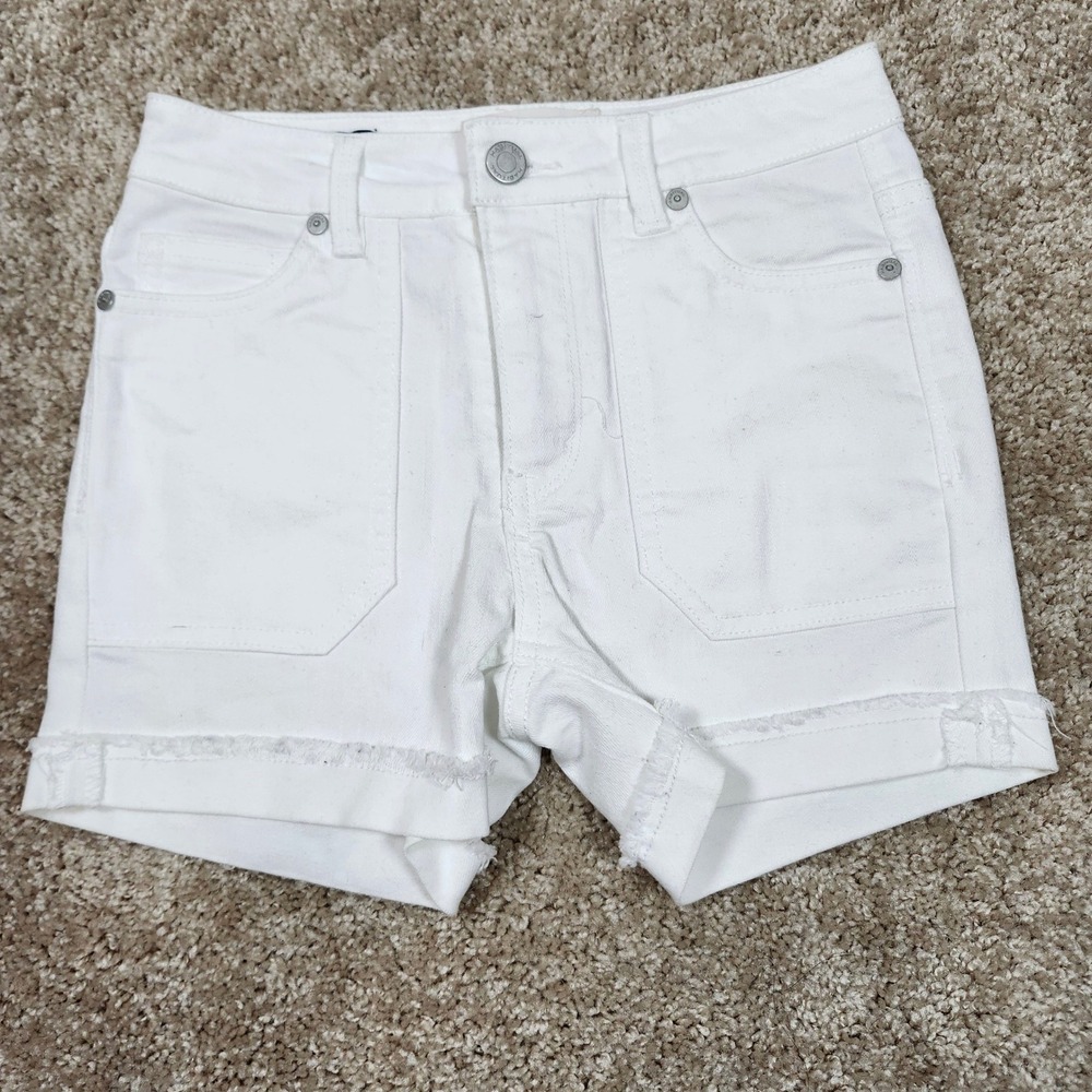 Habitual Girl White High Rise Ritual Short Denim Frayed Hem‎ Size 10 Kids